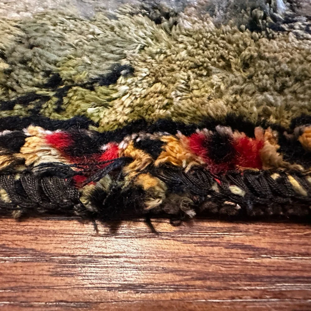 Vintage ITALIAN Velvet WILD HORSES Equine WALL Hanging TAPESTRY Rug MCM Italy